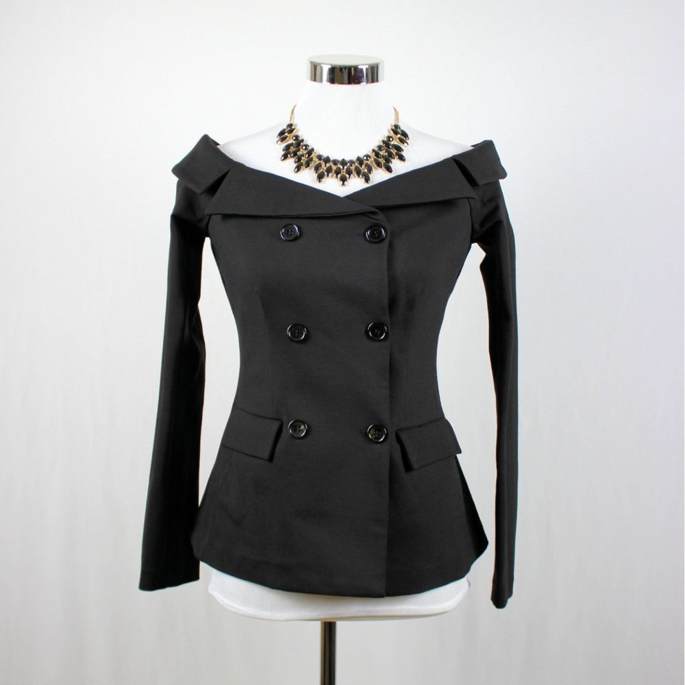 L'Agence Stephan Off Shoulder Blazer Top Small - Picture 4 of 12